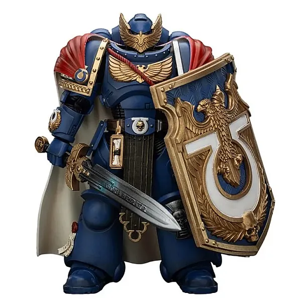 WARHAMMER 40,000 ACTION FIGURE ULTRAMARINES VICTRIX HONOUR GUARDWITH STORM SHIELD AND POWER SWORD 20 CM